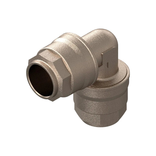 25mm Elbow Connector - Nickel Plated Brass