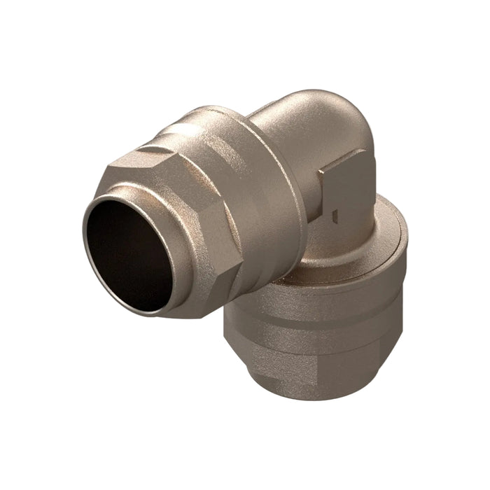 40mm Elbow Connector - Nickel Plated Brass