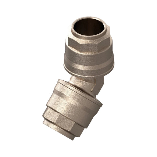 25mm 45° Elbow Connector - Nickel Plated Brass