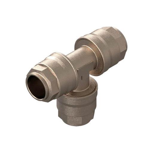 25mm Tee Connector - Nickel Plated Brass