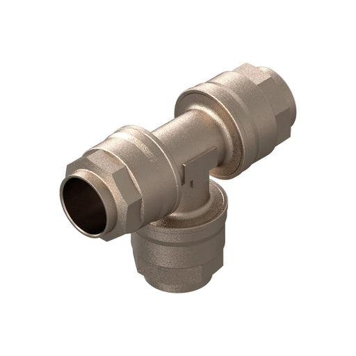 32mm Tee Connector - Nickel Plated Brass