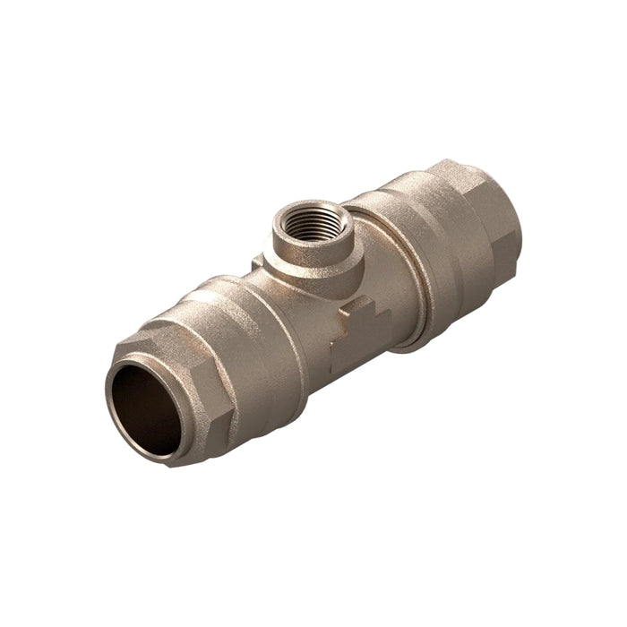 25mm x 3/8" BSP Female Reducing Tee C/W Water Trap - Nickel Plated Brass