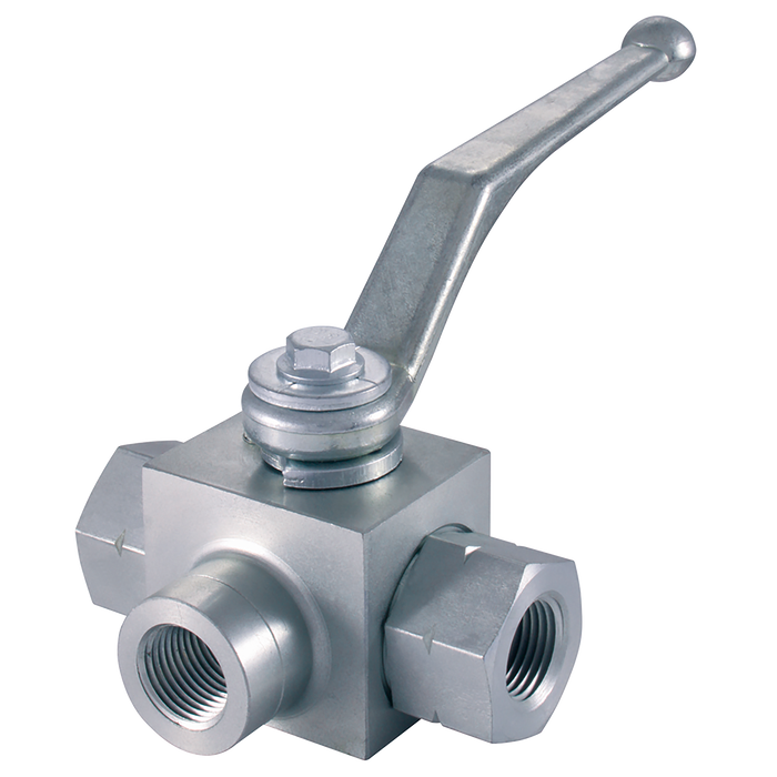 1/2" Bsp Parallel Female Ball Valve 3 Way T Ported