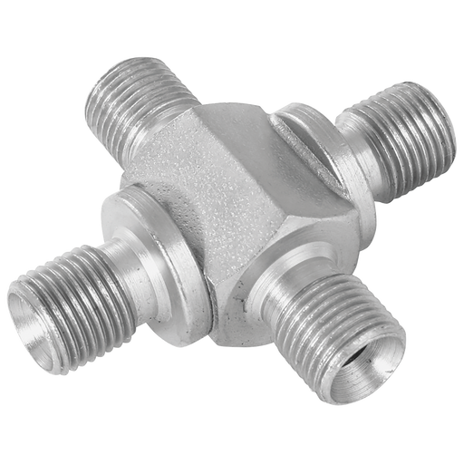 1/8" Bspp Equal Male Cross Steel