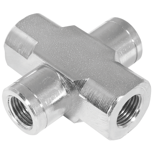 3/8" Bspp Equal Female Cross Steel