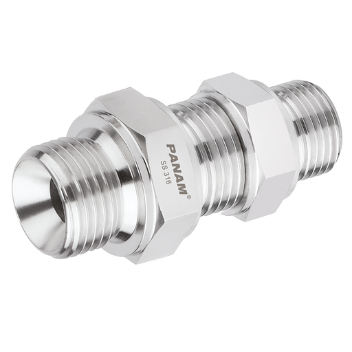 1/2" Bsp Male Bulkhead+L/Nut 316 St/St