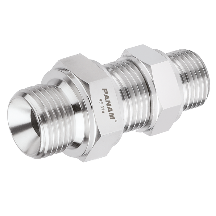 1/2" Bsp Male Bulkhead+L/Nut 316 St/St