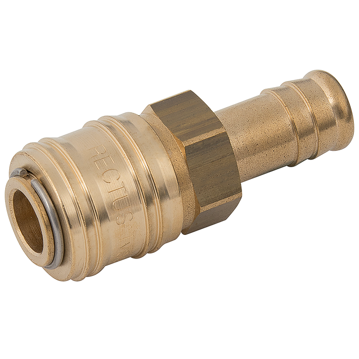 3/8" Hosetail Coupling Brass Unplated
