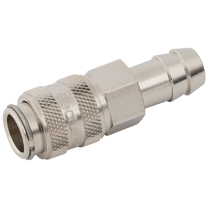 10Mm Hosetail Coupling Brass Nickel