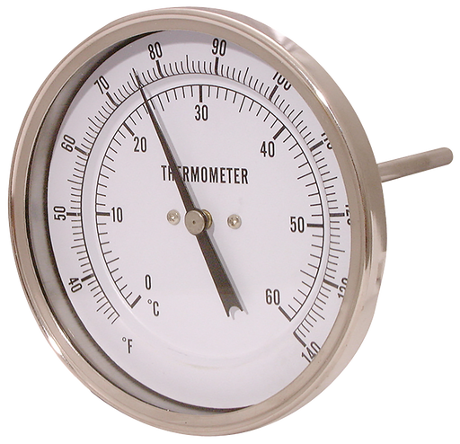 1/4"Bsp 63Mm Bk Entry Temp Gauge 0-120C