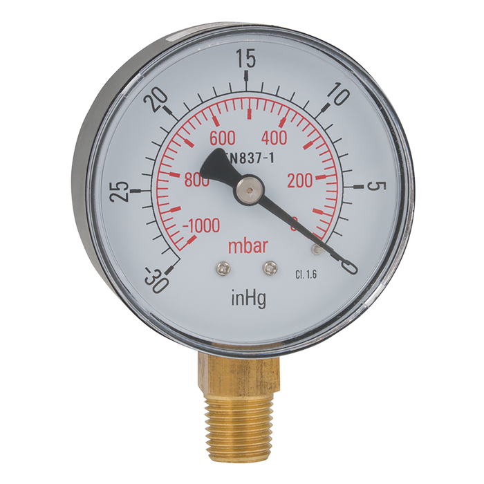 1/4"Bspt 50Mm Vacuum Botom Cnnct Gauge