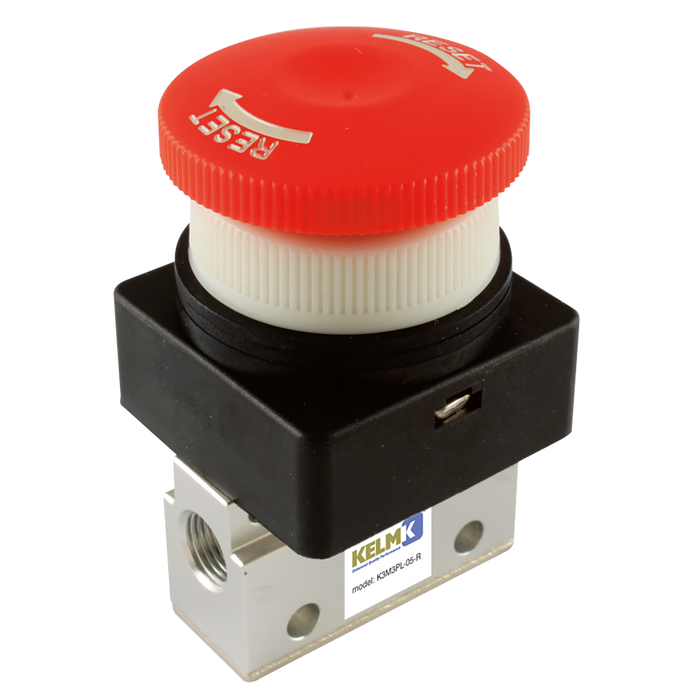 M5 3/2 Micro Palm Button Latching Valve