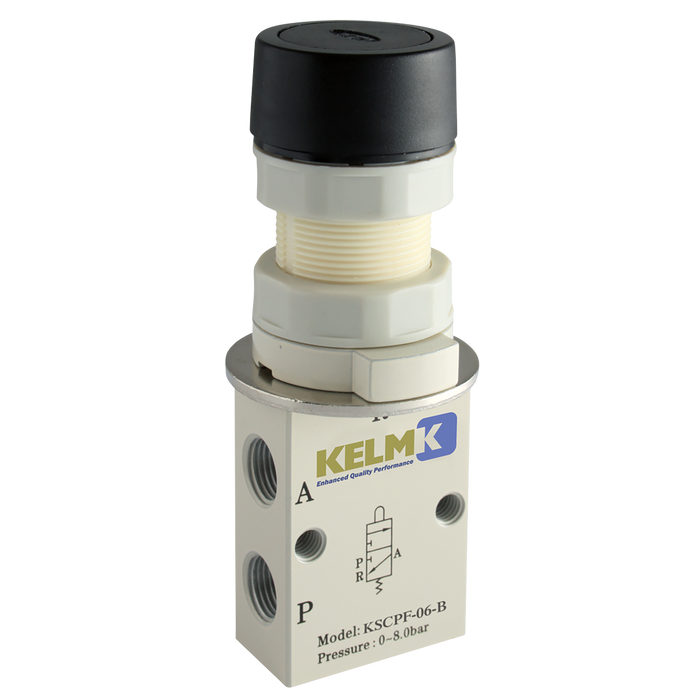 1/8" 3/2 Normally Closed Push Button Valve
