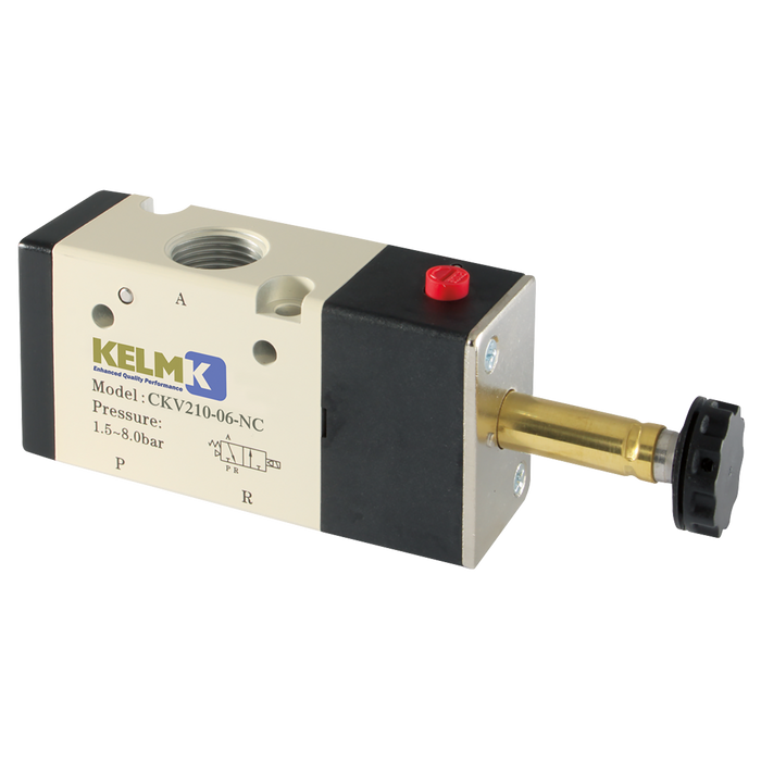 3/2 1/4" Solenoid/Spring Valve Normally Closed