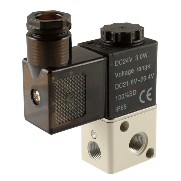 1/8" Bspp 3/2 D. Act N/Closed Solenoid/Spring Valve