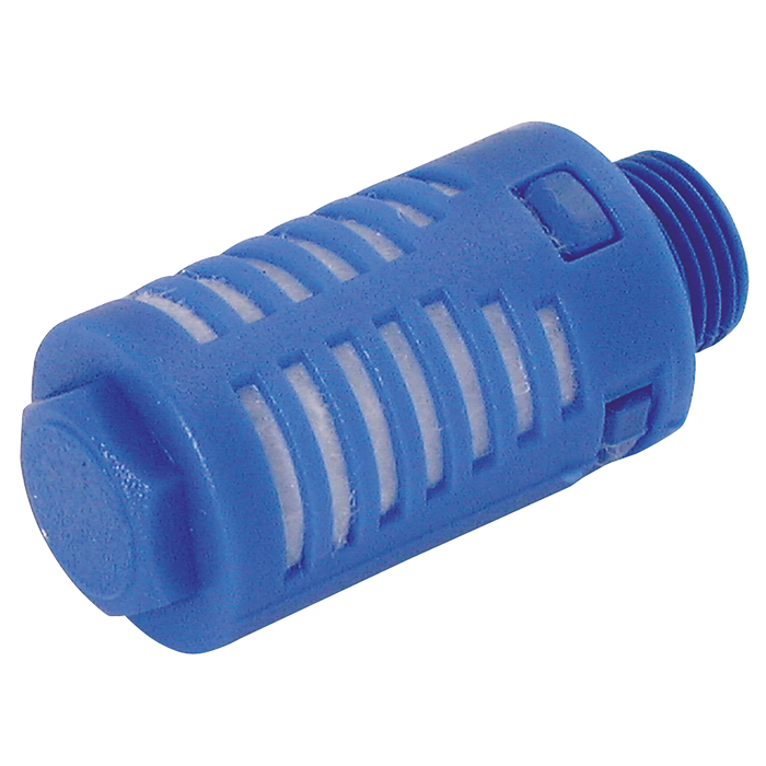 1" Bsp Male Nylon/Felt Silencer Blue