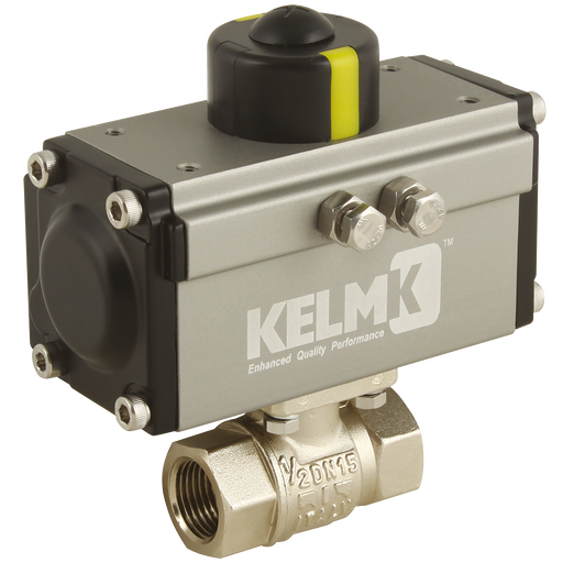 1/2" Bspp Np Brass Da Alum Actu B.Valve