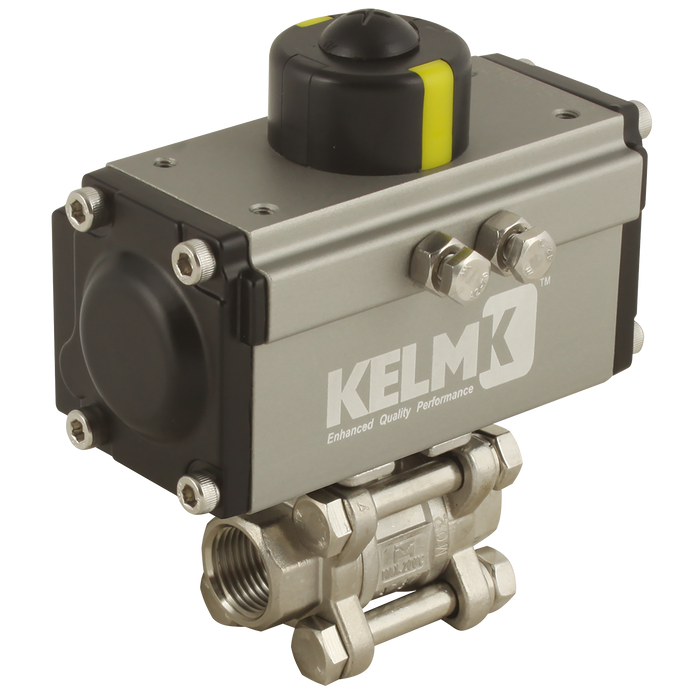 3/4" Bspp Ss 3 Pc Da Alum Actu B.Valve