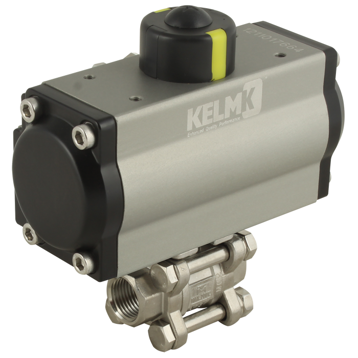 3/4" Bspp Ss 3 Pc Sa Alum Actu B.Valve