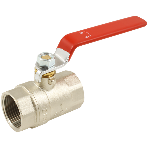 4"Bsp Brass Ball Valve Red Steel Long Handle