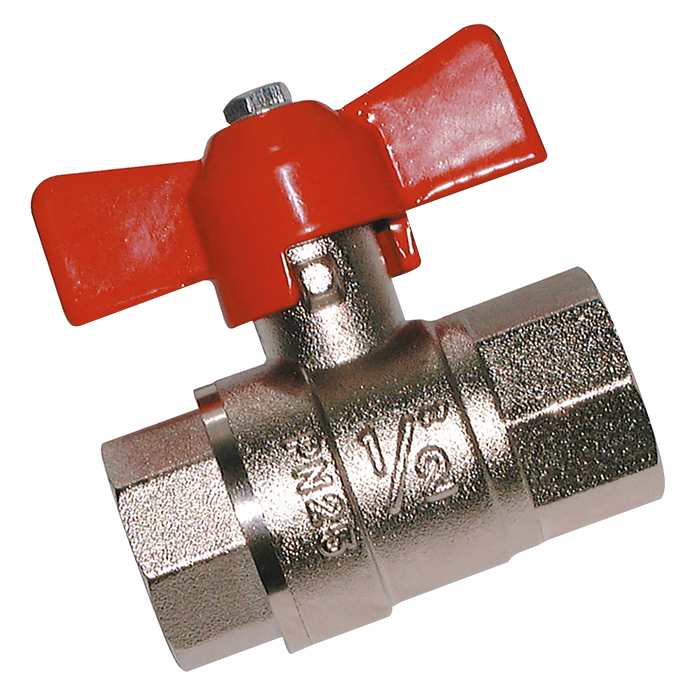 3/4"Bspf Brass Ball Valve Red T Hdle