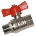1/4"Bspm X 1/4"Bspf Brass Ball Valve Red T Hdle