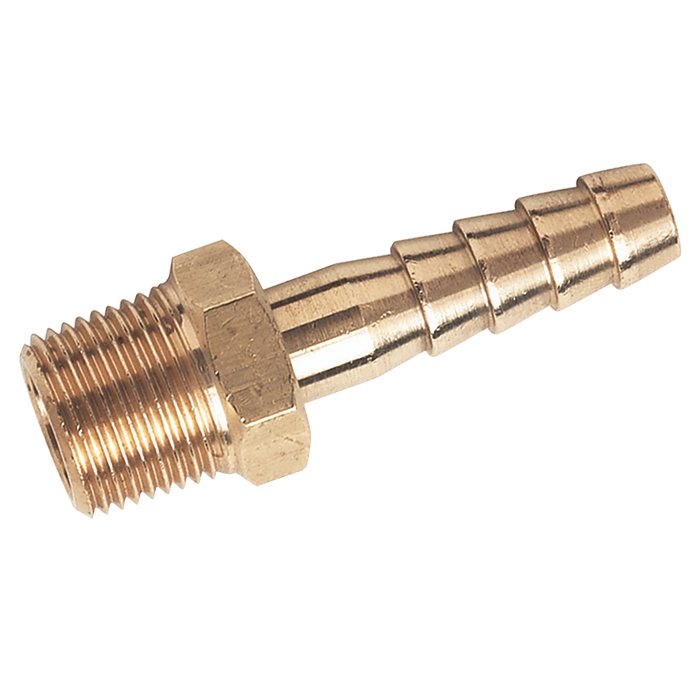 3/8" Bspt Male Straight Hose Tails, Brass