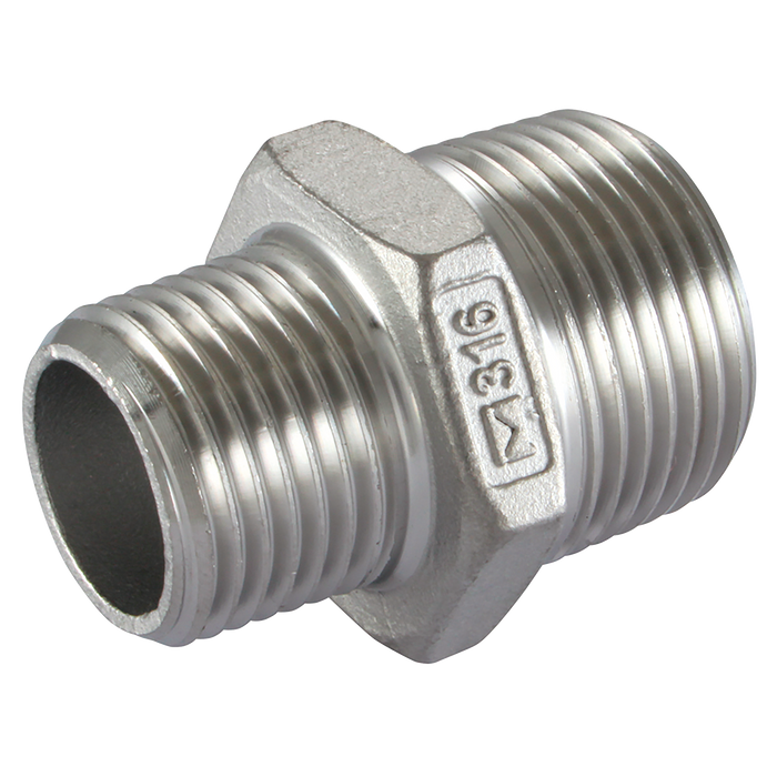 1.1/2" X 1/2" Bspt Male Hex Nipple 316