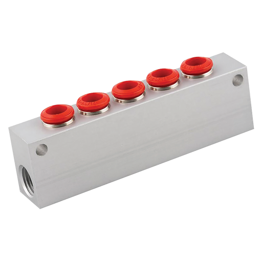 06Mm Od X 1/4" Bspp Fem 5-Way Manifold