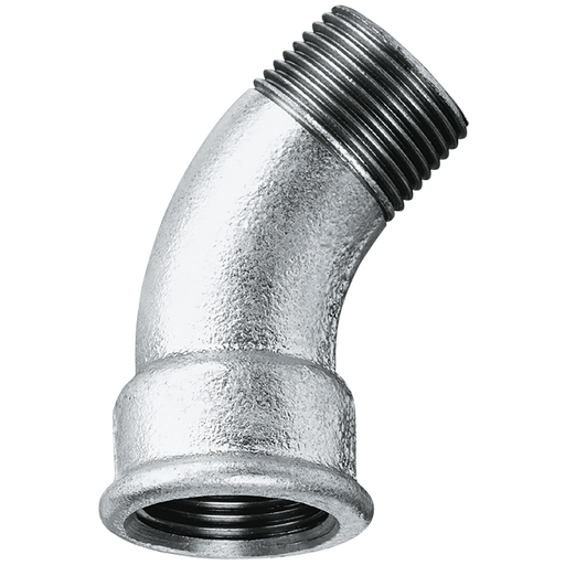 1/2" Bsp/T Male/Fem 45¬∞ Bend Galvanised Gf40G