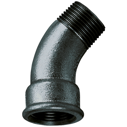 1.1/2"Bsp/T Male/Fem 45¬∞ Bend Black Gf40