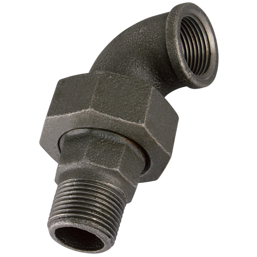 1" Bsp/T M/F T/Seat 90Deg Black Gf98