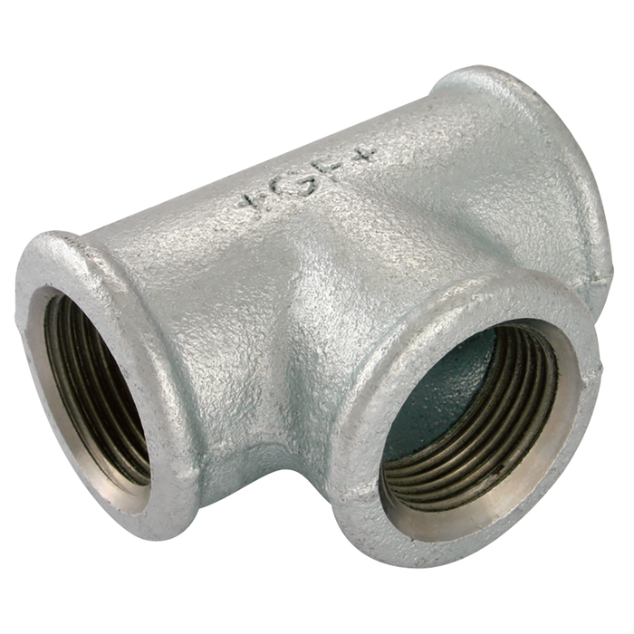 1/2" X 3/8" Bspf Uneq Tee Galvanised Gf130G