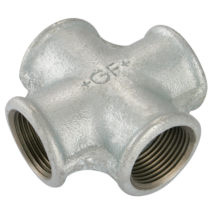 1/2" Bspp Fem Equal Cross Galvanised Gf180G