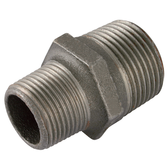 1/2"X3/8" Bsptm Hex Nipple Black Gf245