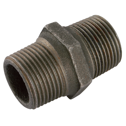 2" Bspt Male Hex Nipple Black Gf280