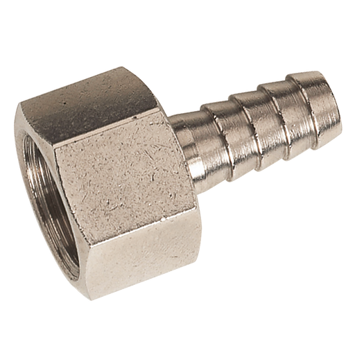 1/4" Bspp Female Straight Hose Tails, Nickel Plated Brass