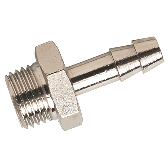 1/4" Bspp Male Straight Hose Tails, Nickel Plated Brass