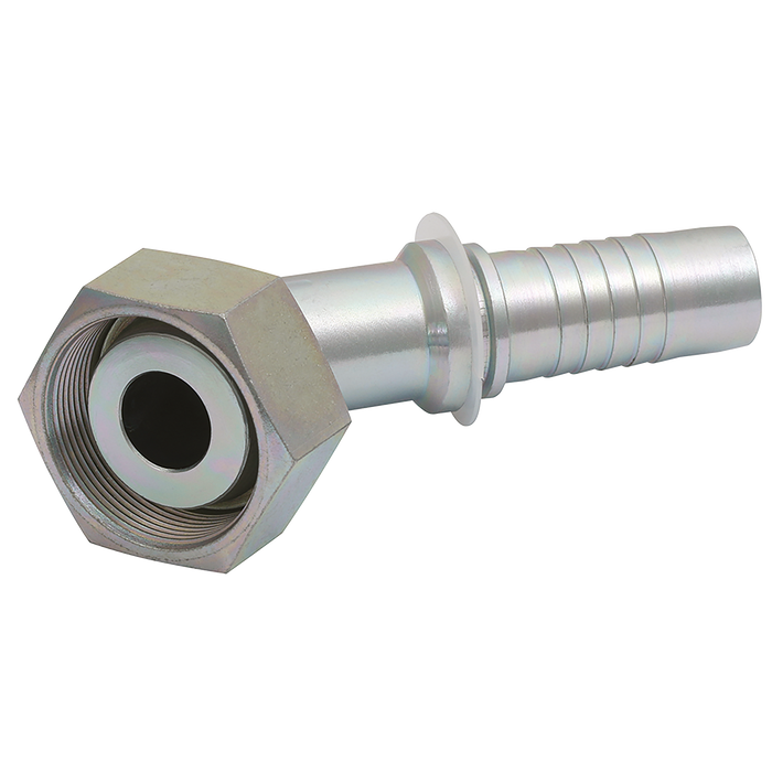 M36 X 1.5 Metric (Gaz) Female 45¬∞ Swept Elbow 3/4" Hose Id