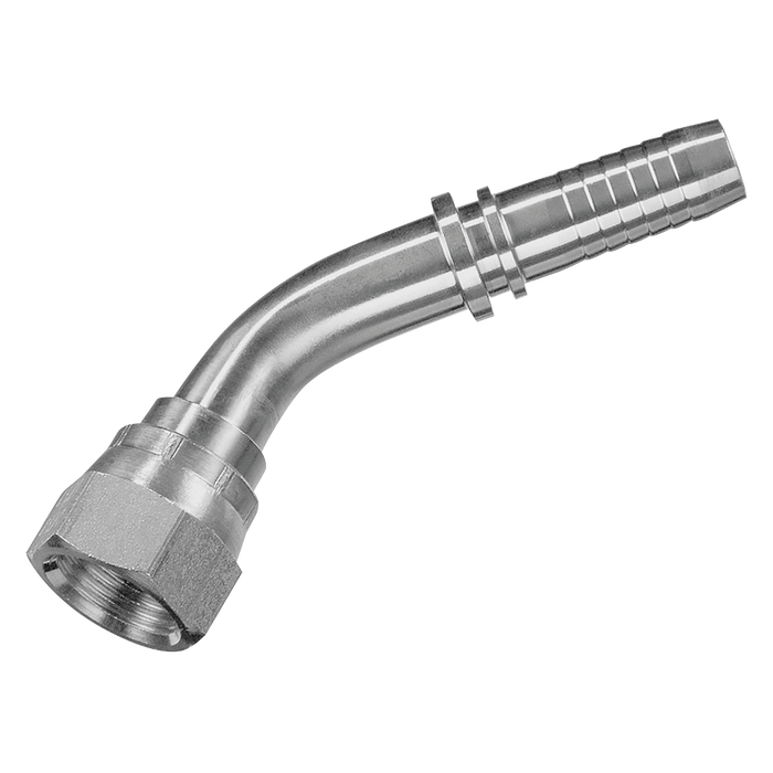 7/16" 37¬∞ Jic Female X Swept Hose Tail 45¬∞ Elbow