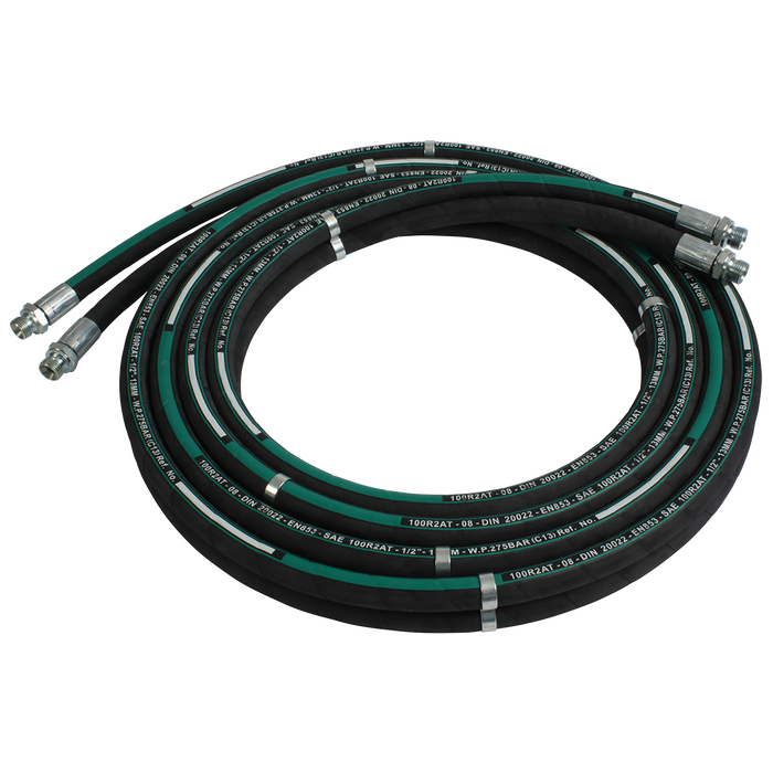 1/2" Bsp Male X 23.1Mm Od X 1/2" Id Hydraulic Hose Assembly