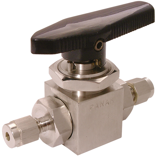 1/8" Outside Diameter 2 Way Compression Ball Valve