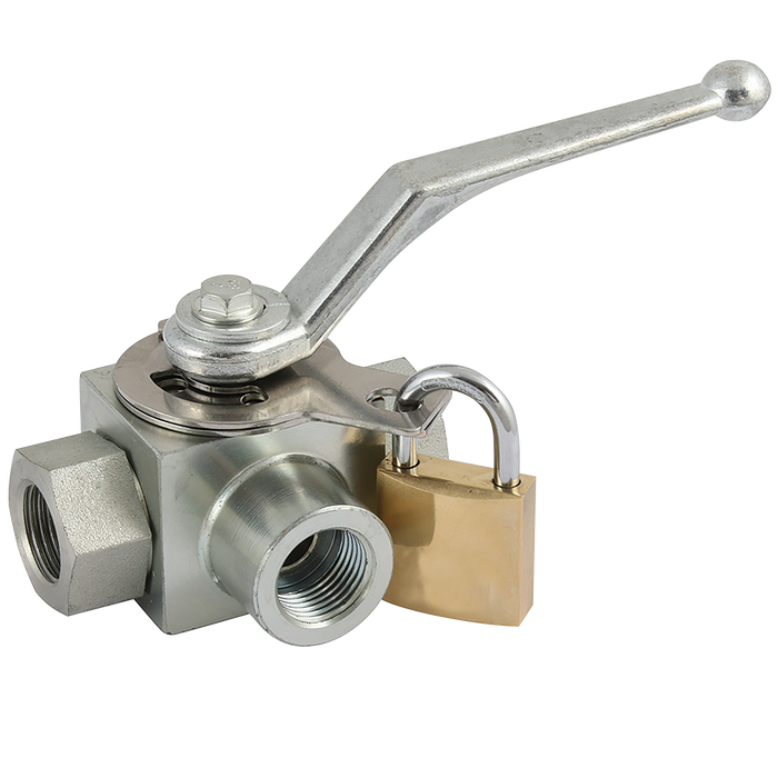1/2" Bsp Parallel Female Ball Valve 3 Way T Ported