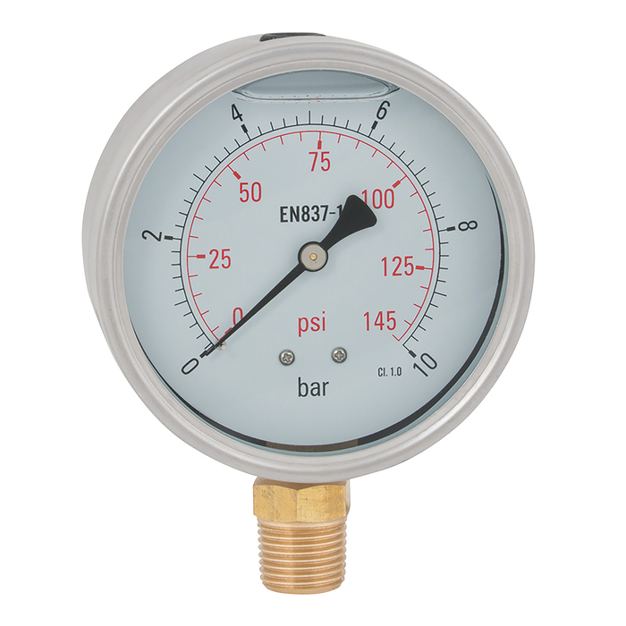 1/2"Bspt 100Mm Hvy Dty Btm Gaug 0-87Psi