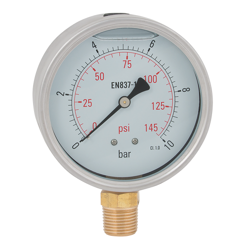1/2"Bspt 100Mm Hvy Dty Btm Gaug 0-145Psi