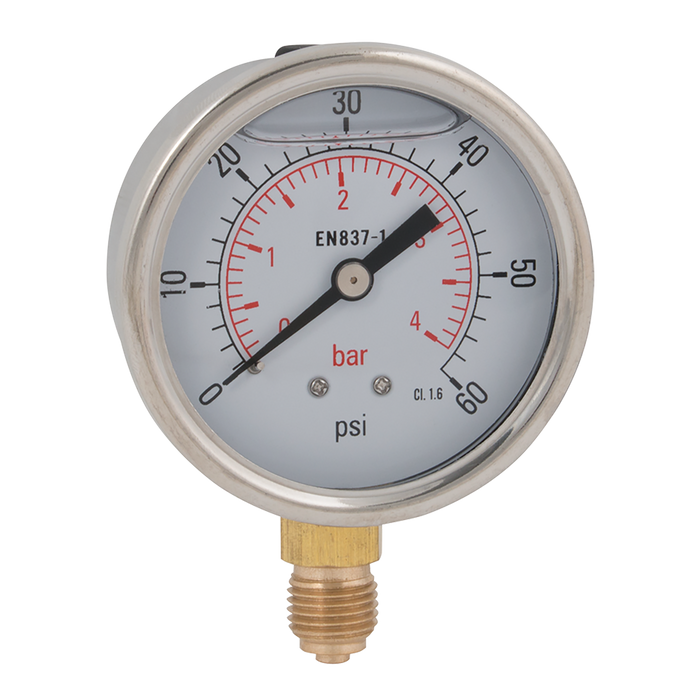 1/4"Bspp 63Mm Botom Glyc Gauge 0-60Psi