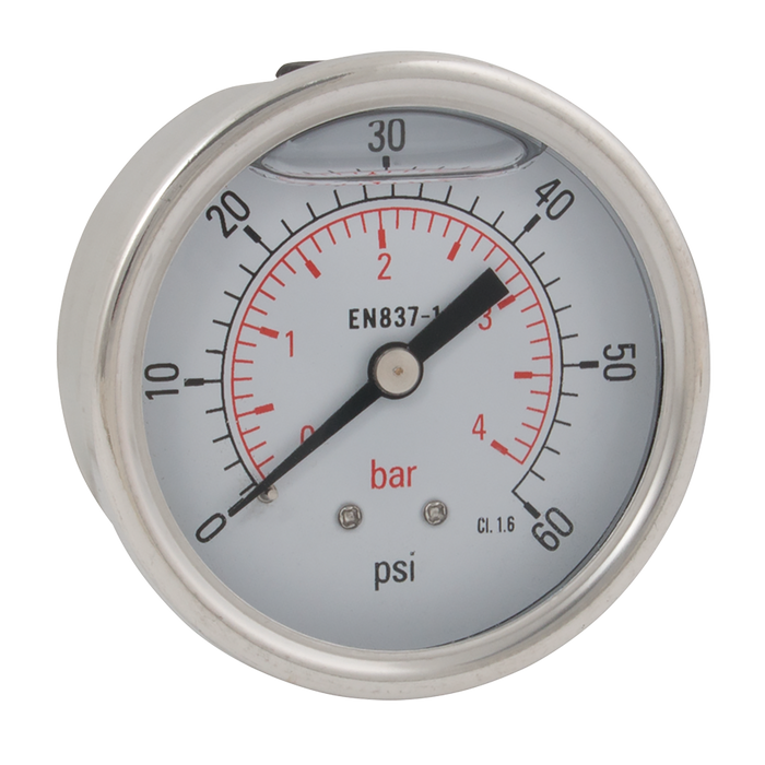 1/4"Bspp 63Mm Cntr Bk Gly Gauge 0-60Psi
