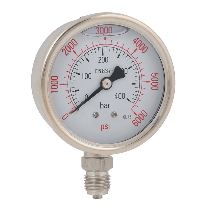 1/4"Bspp 63Mm Bottom Gly Gauge 0-15Psi