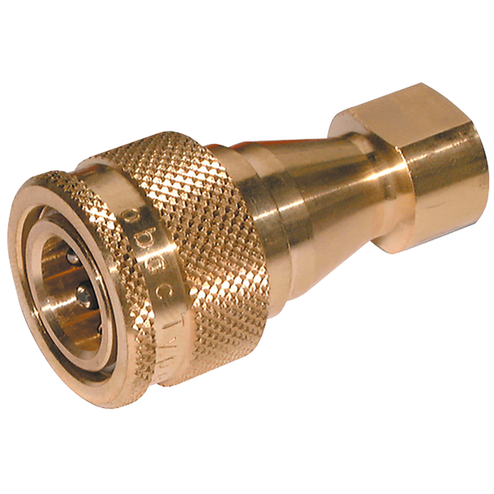 1/4" Bsp Brass Coupling C/W Viton