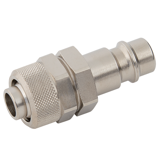 04X06Mm Od Hose Plug & Nut Brass Nickel